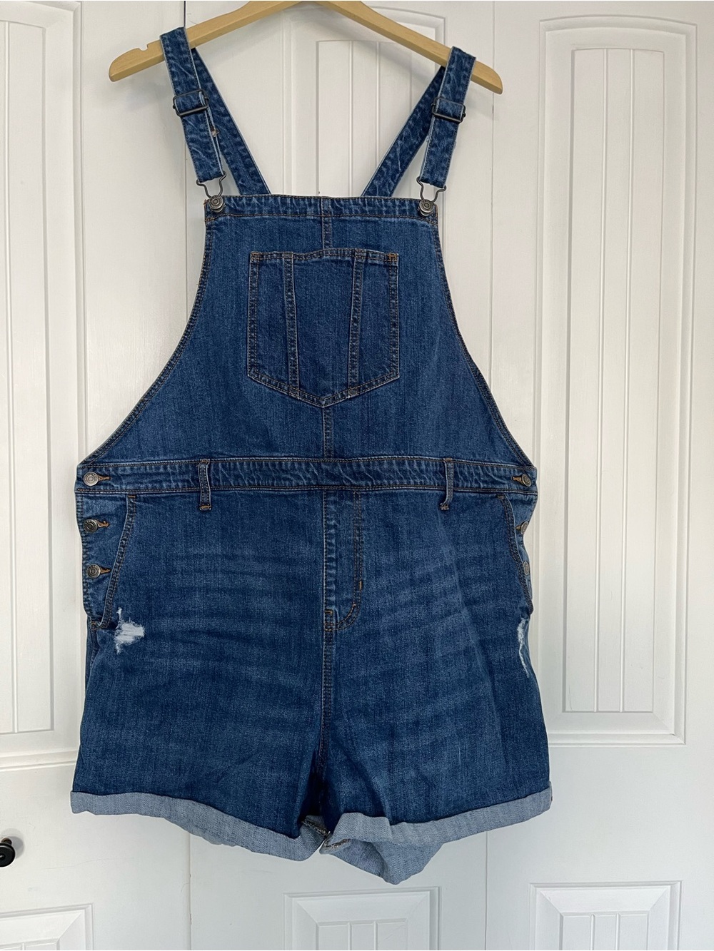 Old Navy Medium Blue Denim Short Overalls